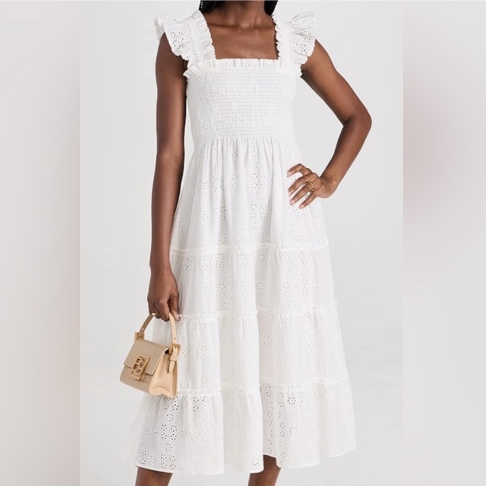 Hill House Ellie Nap Dress - White Floral Eyelet